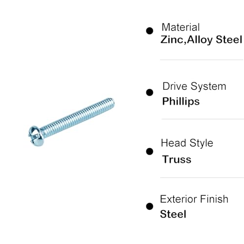 T.K.Excellent #8x1/2 to #8x2 Machine Screws Assortment Kit Electrical Outlet Screws Fully Threaded Phillips Drive, 370 Pcs