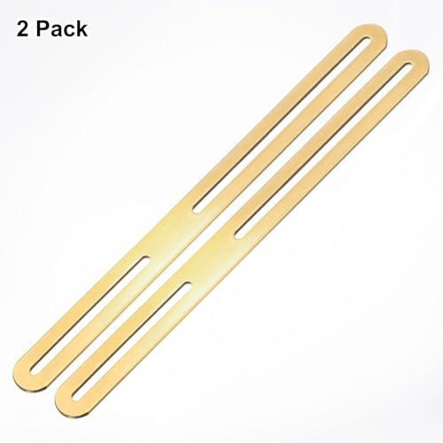 M METERXITY 2-Pack Flat Mending Plate Support 11.02x0.94in, Gold - color: Gold, size: 280 x 24mm