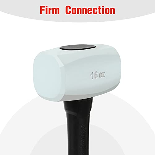 Goldblatt 16 oz. Low Recoil Double Face White Flooring Rubber Mallet Hammer - size: 16 oz.