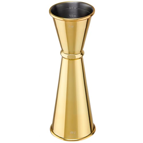 Briout Double Cocktail Jigger for Bartending, 2 OZ & 1 OZ, Rolled Edge Gold - color: Gold, size: Rolled Edge-1oz/2oz-1PC