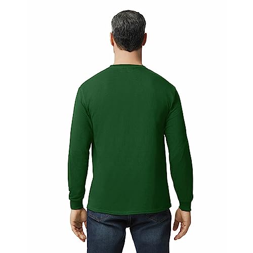 Gildan Adult Heavy Cotton Long Sleeve T-Shirt, Style G5400, 2-Pack - color: Forest Green, size: Small