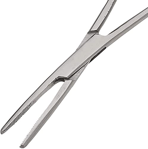 SURGICAL ONLINE 2 Piece Curved & Straight 8" Hemostat Set, Stainless Steel Locking Tweezer Clamps - Ideal Hemostats for Nurses, Fishing Forceps, Crafts and Hobby - size: 2 Count (Pack of 1)