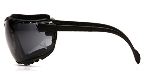 Pyramex V2G Safety Glasses, Black Frame/Amber Anti-Fog Lens - color: Black Frame/Gray Anti-fog Lens