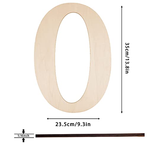 14 Inch Wooden Numbers 0, Unfinished Wood Numbers Cutout for DIY Crafts - color: 0, size: 14 Inch
