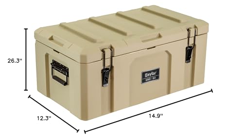 Eylar SRC-50 Crossover 26 Inch Cargo Case, Equipment Hard Case, Roto Molded, Stackable with Pad-Lock Hasp, TSA Standard, IPX4 Rated, Waterproof Crushproof, Truck & Roof Rack Storage (Tan) - style: Tan