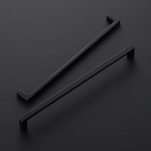 Ravinte Matte Black Square & Solid Cabinet Handles,10 Inch,30 Pack | Zinc Alloy, Flat Black Finish, Screws Included,Drawer Pulls, Cabinet Hardware for Kitchen & Drawer - size: 10 Inch Hole Center