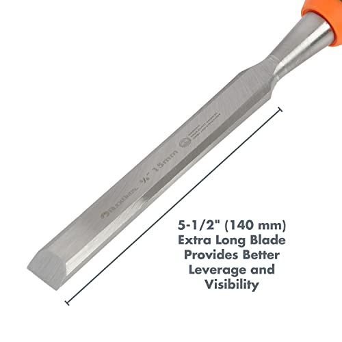 Buck Bros. 74714 5/8-Inch Comfort Grip Wood Chisel, Beveled Edge Wood Chisel for Carpentry and Woodworking - style: Comfort Grip