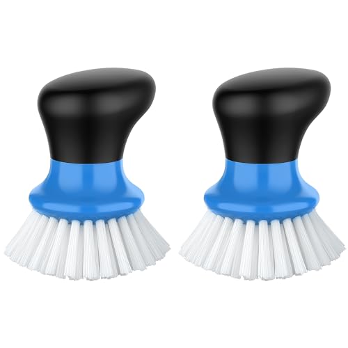 MR.SIGA Dish Scrub Brush, Palm Brush Dish Scrubber, Blue, Pack of 2 - color: Blue