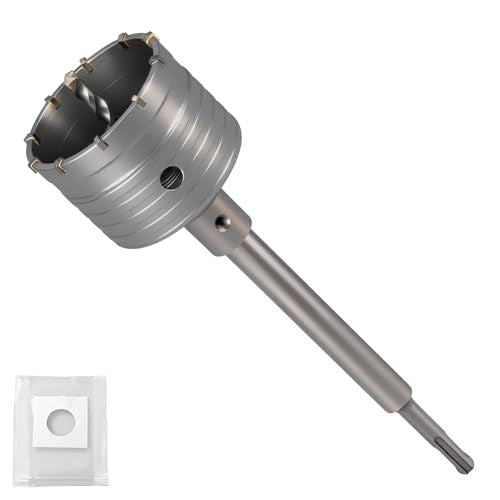 Professional 3-1/8" (80mm) Concrete Hole Saw 220mm SDS Plus & Dust Bag - size: 3-1/8" (80mm)
