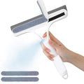 3-in-1 Spray Window Squeegee with Scraper and 2 Cotton Pads, White - color: Pro-white