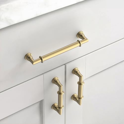 Asidrama 10 Pack 5 Inch(128mm) Champagne Bronze Kitchen Cabinet Handles, Champagne Cabinet Pulls Kitchen Cabinet Hardware for Cupboard Drawer - color: Champagne Bronze, size: 5" Hole Center