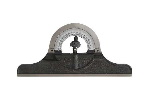 12-Inch Machinist Combination Square – 16R Graduation (1/32", 1/64", 1/50", 1/100") with Adjustable Head and Spirit Level, Made in US - color: 4-Piece Combo Square