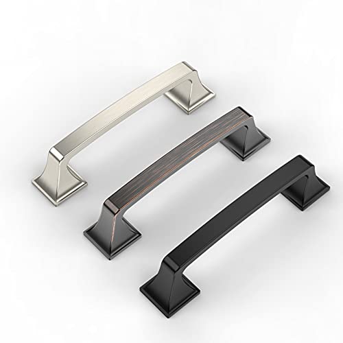 Amerdeco 10 Pack Oil Rubbed Bronze 3-3/4 Inch(96mm) Hole Centers Kitchen Cabinet Pulls Hardware Kitchen Handles for Cabinets Cupboard Handles Drawer Pulls - color: Oil Rubbed Bronze, size: 3.75" hole center