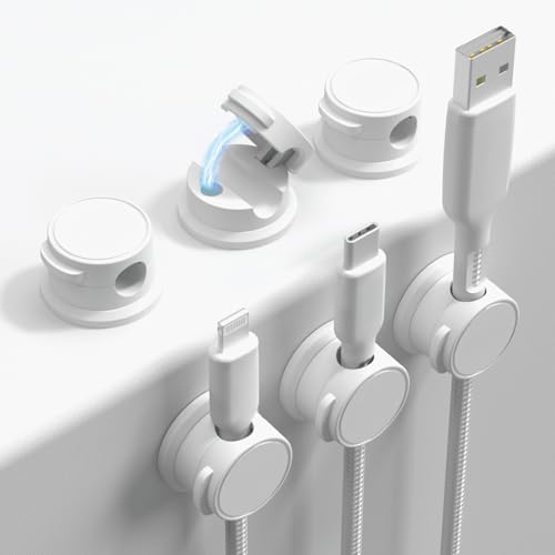 Travel Depot Cable Management Magnetic Snap Organizer 6-Pack, White - color: White