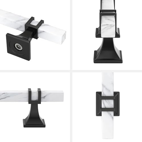 10 Pack 3 Inch White Marble Cabinet Pulls, Black Cabinet Handles Marble Grain and Black Pulls, Kitchen Cabinet Handles Square Dresser Drawer Pulls Kitchen Hardware - color: White Marble & Black, size: 3 inch (76mm) Hole Center Pull