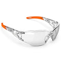 Clear ANSI Z87.1 Safety Glasses Eye Protection Goggles - color: Orange