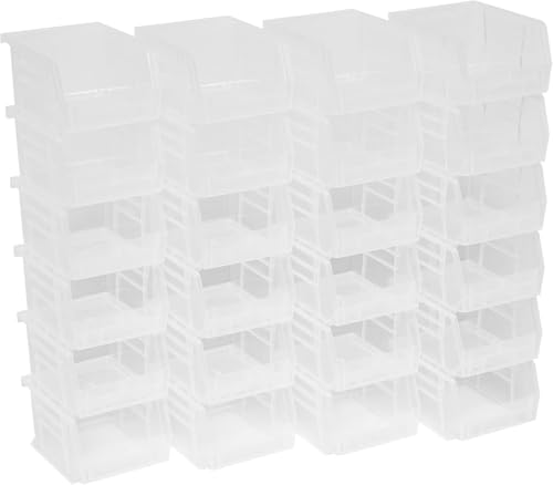 Akro-Mils 30210 AkroBins Plastic Storage Bins, 5"x4"x3", Clear, 24-Pack - color: Clear