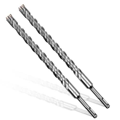 3/4x12 SDS-Plus Rotary Hammer Drill Bit, Carbide Tip 4-Cutter for Brick,Stone & Concrete, Packed of 2pcs. - size: 3/4x12" (2pcs)