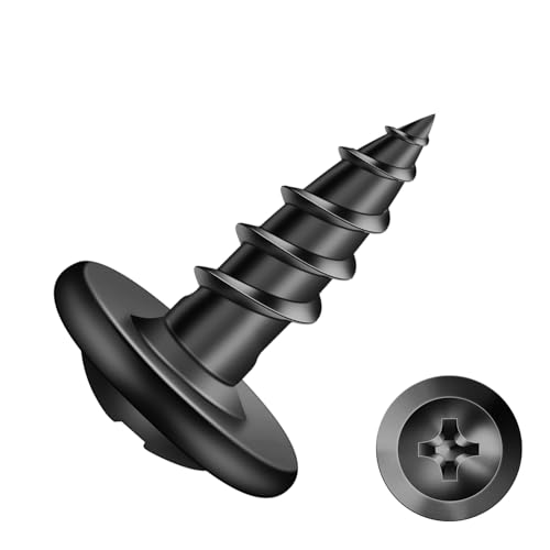 #8 x 1/2" Wood Screw 500Pcs Alloy Steel Standard Thread Truss Head Fast Self Tapping Black Oxide by SG TZH - color: Black - Alloy Steel, size: #8 x 1/2"