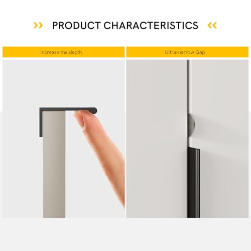 Rergy 10 Pack 3" Cabinet Pulls Black Finger Pulls for Cabinets - color: Black, size: Hole Center: 3in(76mm)