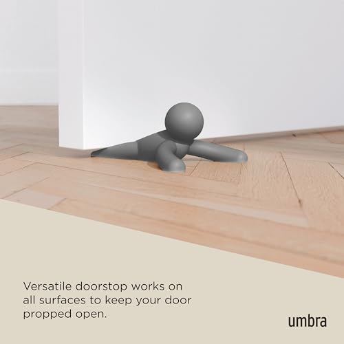 Umbra Buddy Door Stop, Heavy-Duty and Flexible, Soft-Touch Finish, Protects Your Floors, Grey, 2-Pack - size: 2 Pack, style: 2-Pack