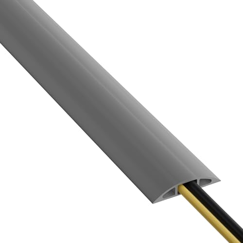 D-Line Cable Protector, 1/2 in H, 6 ft L, 2-3/8 in W, 1 Channel, PVC, Gray CC-4-1 Each - color: Gray, size: 6 Feet