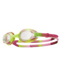 TYR Kids' Swimple Goggles - Colorful Swim Goggles for Beginners - color: Rasberry/Green