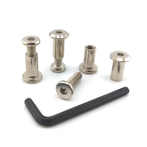M6 x 3/4" Hex Drive Socket Cap Bolts Screws Kit,ALLOYPRO 35-Sets Binding Post Screws Socket Cover Connecting Bolt Fixing Post Screw for Furniture Chair Crib Table Cabinets,M6x20mm - color: Silver, size: Silver-M6*20mm-35sets