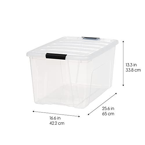 IRIS USA 4-Pack 72 Quart Storage Bins with Lids, Clear - color: Clear, size: 72 Qt, style: 4 Pack