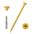 500 Pcs Exterior Deck Screws #10×3 inch, 7.2lb Wood Screws with Yellow Ceramic Coating, Premium Outdoor Rust Resistant Self Taping Screws,T25 Drive Bit includs. - size: #10×3inch