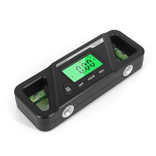 Shkalacar Digital Angle Finder Protractor, Magnetic Base with LED Display and Automatic Shut Off, for Wood Processing and Vehicle Repairing Billet Protractor Level Tool (Black) - color: Black