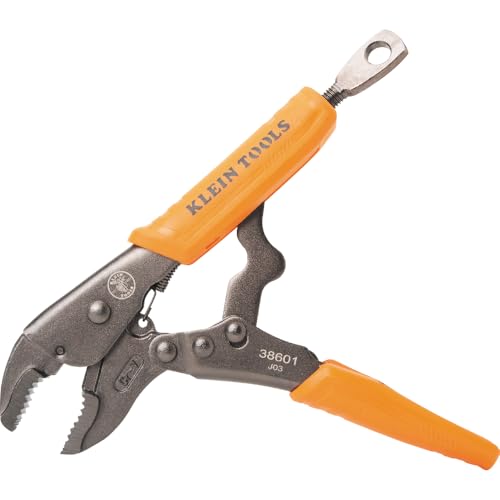 Klein Tools 38601 Curved Jaw Locking Pliers with Quick Release Handles, Intuitive Thumb Knob, High Torque, Mole Grips for Clamping and Gripping, 7-Inch - size: 7-Inch