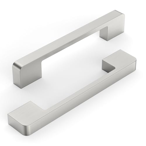 10 Pack 5 Inch Brushed Satin Nickel Cabinet Pulls，Kitchen Handles - color: Brushed Satin Nickel, size: 5"/128MM Hole Center