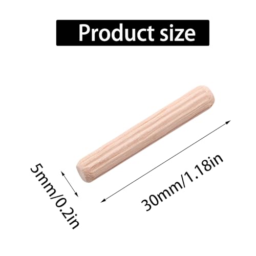 48Pcs 5mm x 30mm / 1/5 Inch x 1.18 Inch Wooden Dowel Pin - size: 5 x 30mm