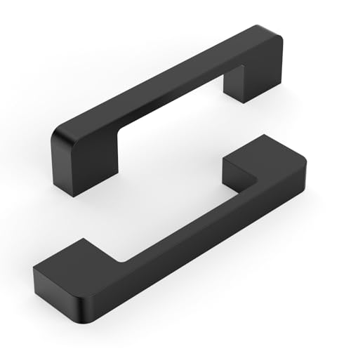Matte Black Cabinet Pulls and Handles, 3.75 Inch, 10 Pack - color: Matte Black, size: 3.75"/96MM Hole Center