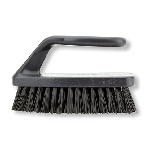 SPARTA Scrub Brush with Iron Shaped Handle and Stiff Bristles, Heavy Duty Scrubber Brush for Kitchen, Bathroom, Shower, Tile, Sink, Carpet and Bakepans, Polypropylene, 6 Inches, Black, (Pack of 6) - color: Black, size: 6 Inches (Pack of 6)