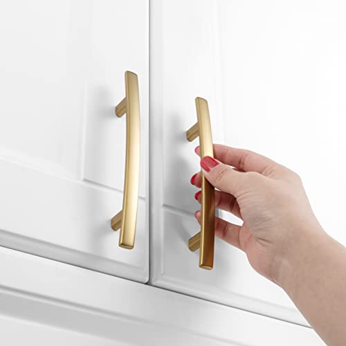 KOOFIZO 10 Pack 3-3/4 in Brushed Gold Cabinet Pulls, Drawer Handles 1961 - color: Brushed Gold, size: 3-3/4" CC