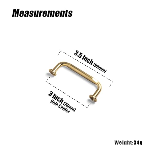 12 Pack Champagne Bronze Zinc Alloy Cabinet Handles - 3''(76mm) Hole Center Cabinet Pull Hardware for Bedroom, Kitchen L101 - color: Champagne Bronze, size: 3'' Hole Center