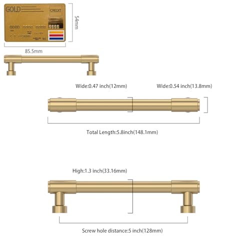 Amerdeco 10 Pack Champagne Bronze Cabinet Pulls 5 Inch(128mm) Hole Center Drawer Pulls Cabinet Hardware Kitchen Cabinet Handles for Bathroom ZH0075 - color: Champagne Bronze, size: 5"/128MM Hole Center
