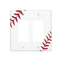 Baseball Double Rocker Switch Cover Plate | Fits standard 2-gang toggle and rocker switches, Durable polycarbonate thermoplastic with fade-resistant printed finish - color: Baseball, size: Double Rocker