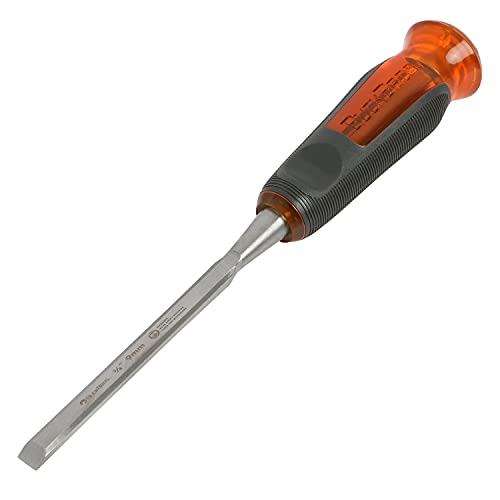 Buck Bros. 74812 3/8-Inch Wood Chisel, Full Tang Wood Carving Tools, Woodworking Tools for Carpentry, Trim Work, and DIY Projects, Hardened Steel Blade, Beveled Edge, Durable Non-Slip Handle - size: 3/8-Inch