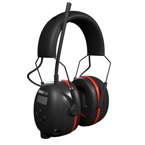 ISOtunes AIR DEFENDER Earmuffs: Comfortable Wireless unisex adult Hearing Protection Earmuffs with 40 Hour Battery Life - color: Red