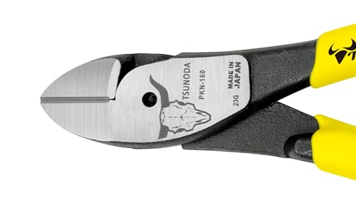 Tsunoda PKN-160, High-Leverage Heavy Duty Diagonal Cutters 6-inches (160mm) - size: 6-inches PVC Dipped Handle
