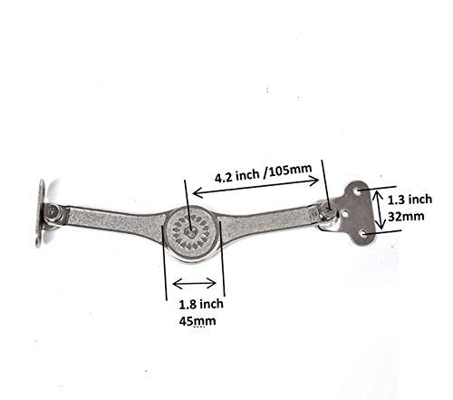 [4-Pack] Heavy Duty Lid Stay Hinges QBOSO Folding Lid Support Hinge,Perfect for Cabinet,Closet,Wardrobe or Toy Box 110 Degree Heavy Duty Style - color: Ferrari 4pcs