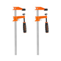JORGENSEN 2-Pack 12" 600LB Medium Duty Steel Bar Clamps for Woodworking