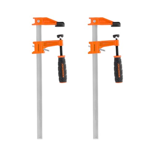 JORGENSEN 2-Pack 12" 600LB Medium Duty Steel Bar Clamps for Woodworking