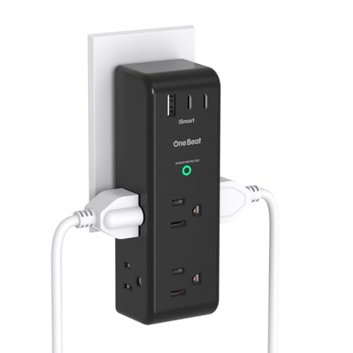 Surge Protector Outlet Extender, Multi Plug Wall Outlet,Rotating Plug,Black - color: Black, size: 2C1A, 1 Pack