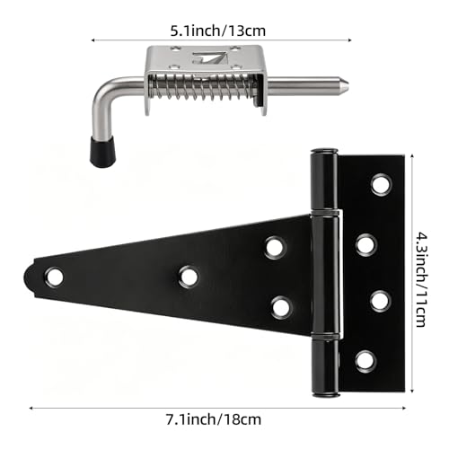 Shed Door Hardware Kit with 5-1/2" L-Handle Lock, Latches and 6" Hinges