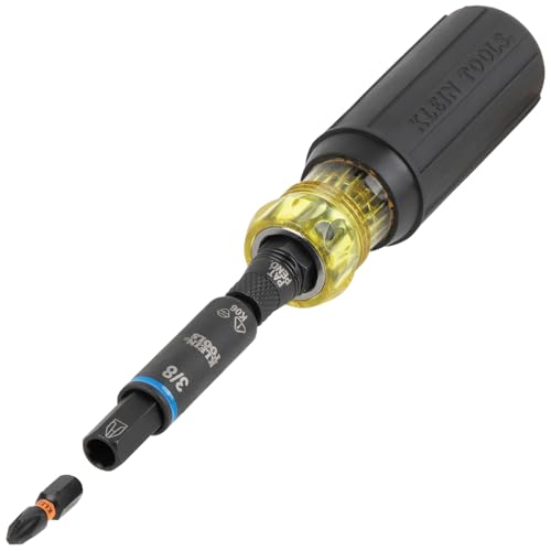 Klein Tools 32528HD KNECT 10-in-1 Impact-Rated Driver, Multi-Bit Screwdriver/Nut Driver with Deep-Well Flip Socket Sizes for Plumbing and HVAC - size: 10-in-1