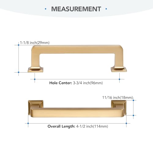 HOME EDIT Champagne Bronze Cabinet Handles Zinc Pulls 3-3/4 Inch 5 Pack - color: Champagne Bronze, size: 3-3/4 inches Hole Center